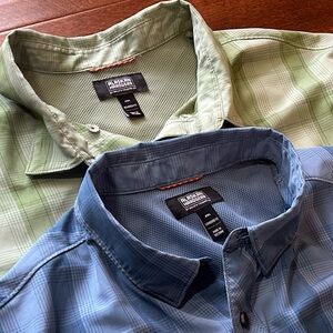 Duluth Trading AKHG Mountain Stream Plaid Short-Sleeve Shirt Mens 2XL (Lot Of 2)